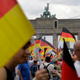 AfD supporters congregate at the Brandenburg Gate.